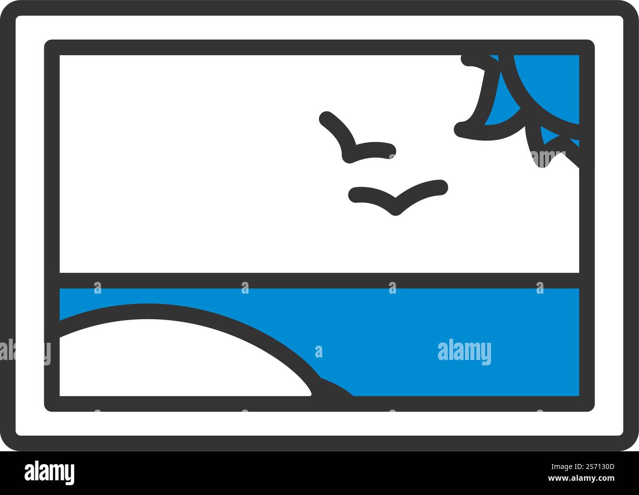 Landscape Art Icon. Editable Bold Outline With Color Fill Design ...