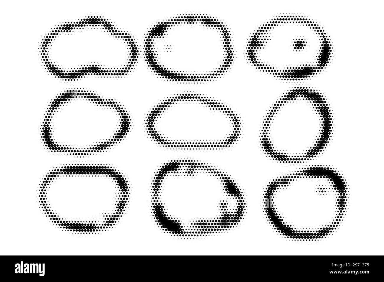 abstract halftone grunge frames set of nine Stock Vector Image & Art ...