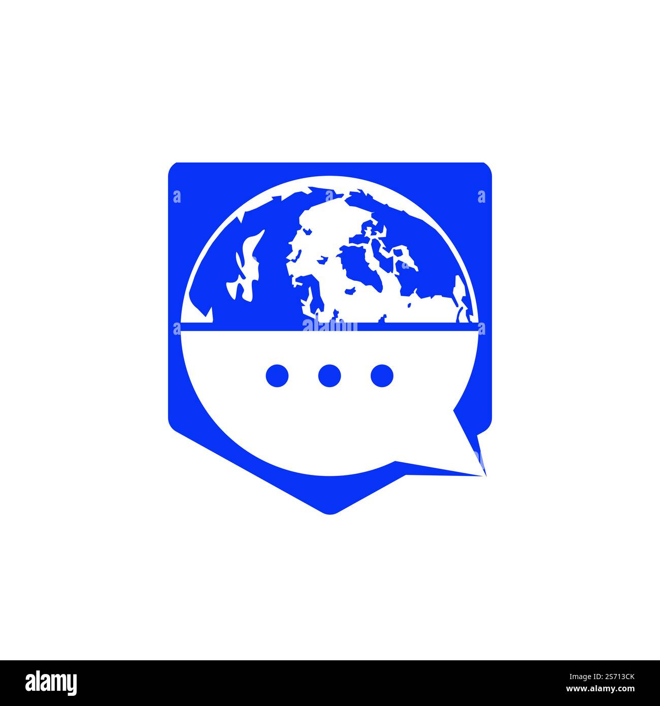World chat vector logo design. Globe logo with bubble talk icon Stock ...