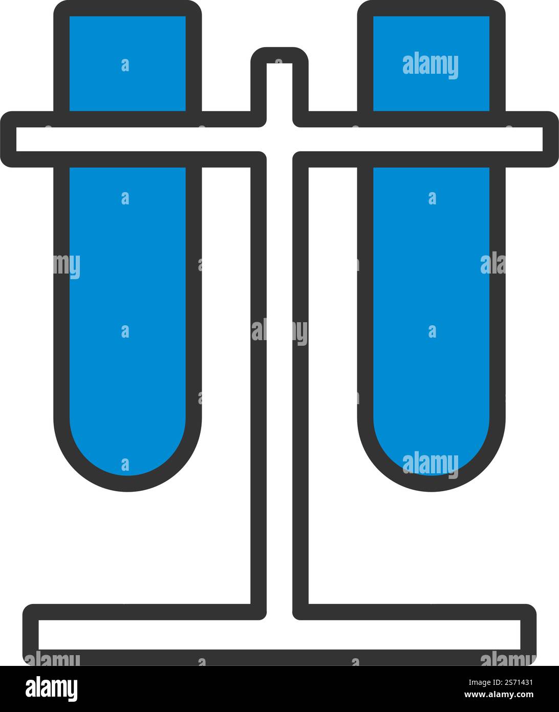 Lab Flasks Attached To Stand Icon. Editable Bold Outline With Color ...