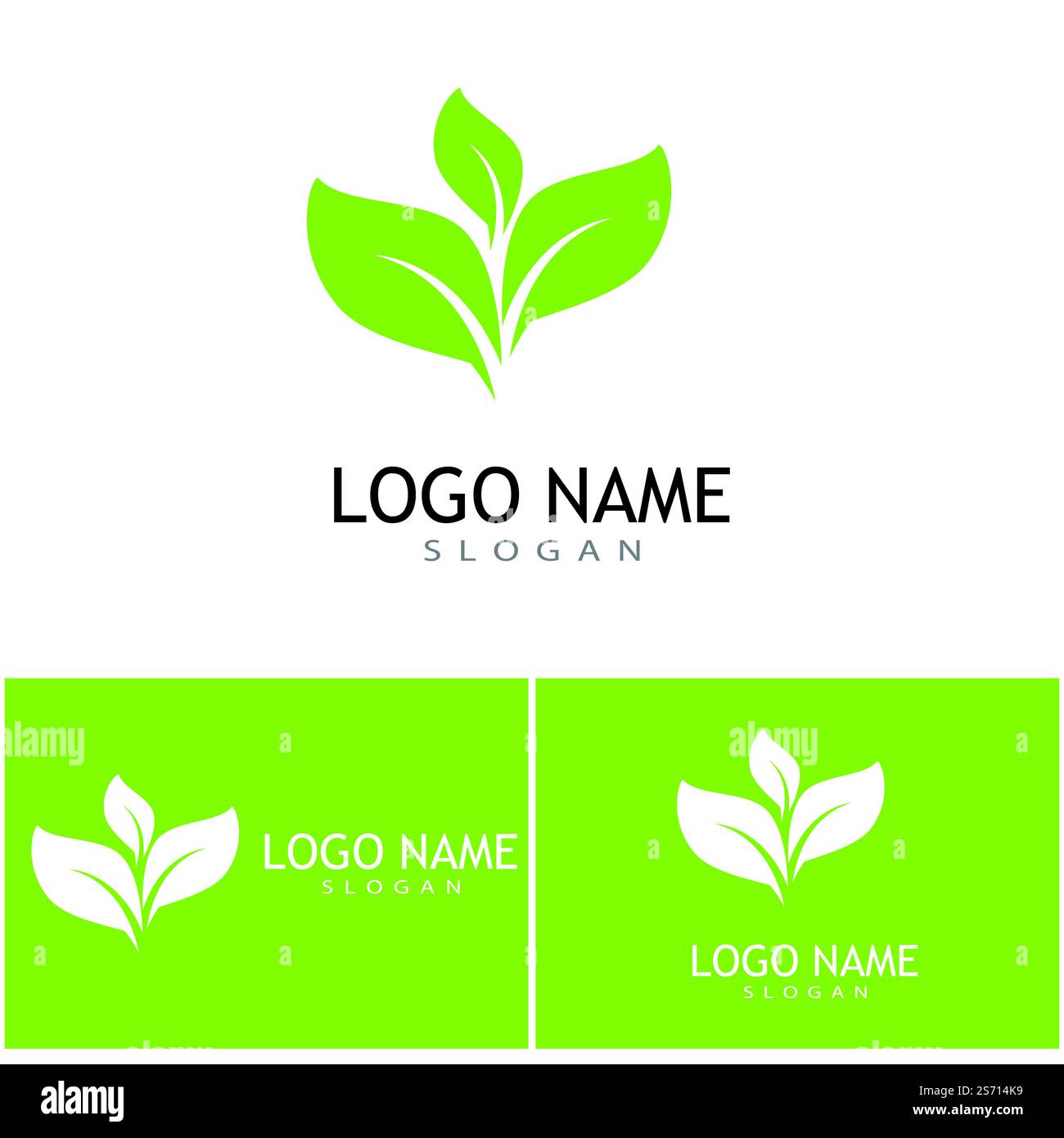Green leaf illustration nature logo design Stock Vector Image & Art - Alamy