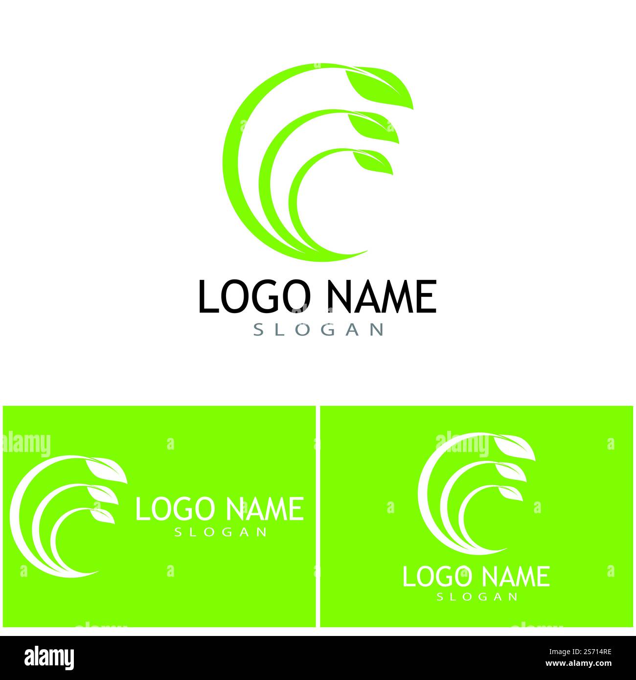 Green leaf illustration nature logo design Stock Vector Image & Art - Alamy