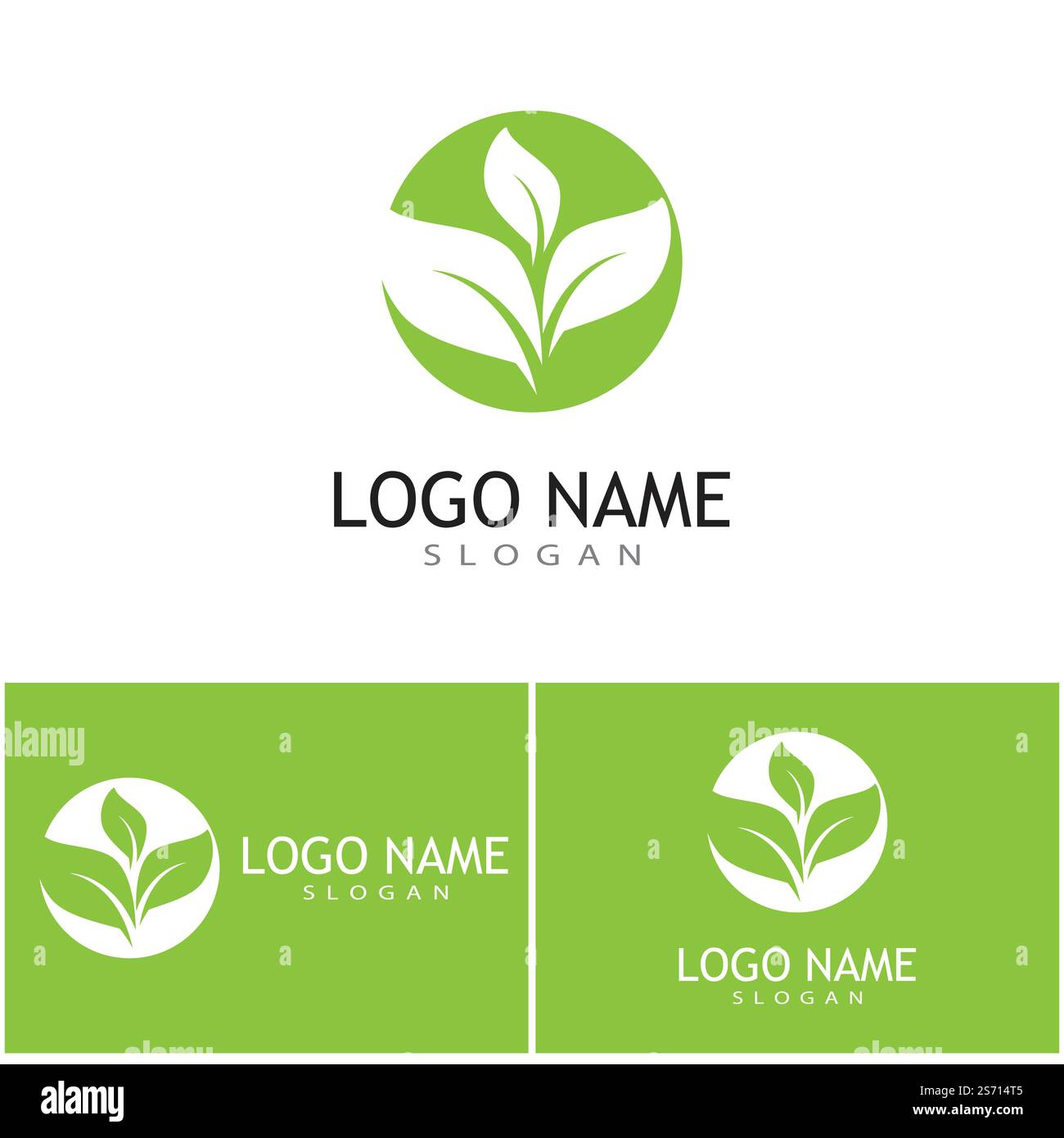 Green leaf illustration nature logo design Stock Vector Image & Art - Alamy