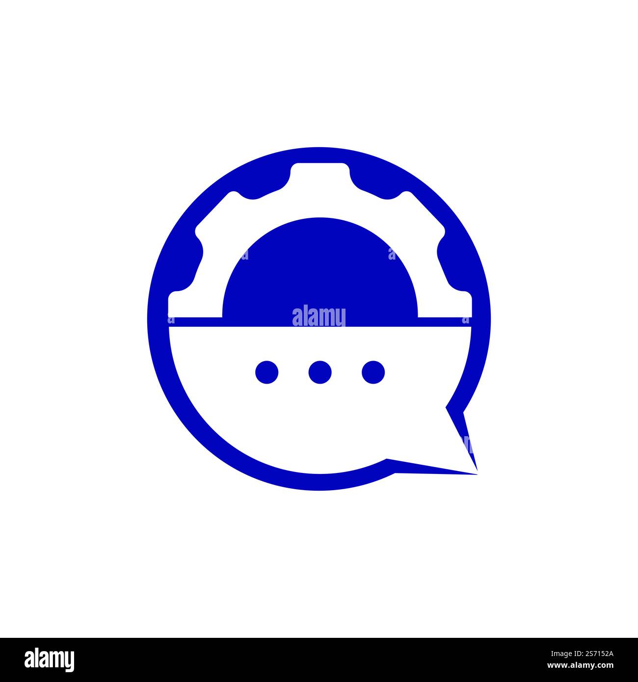 Gear chat vector logo design template. Gear bubble chat vector logo. Stock Vector
