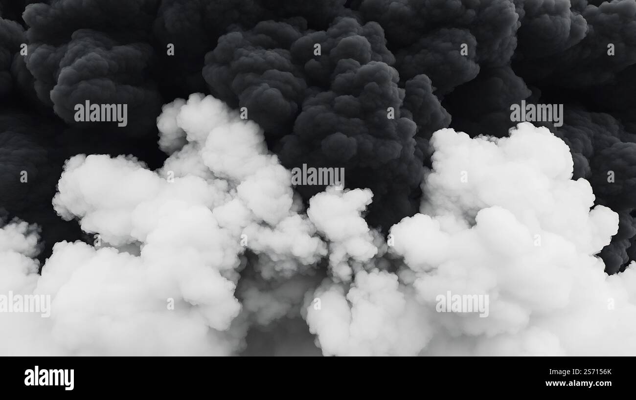 Dramatic black and white cloud formation with a powerful,ominous ...