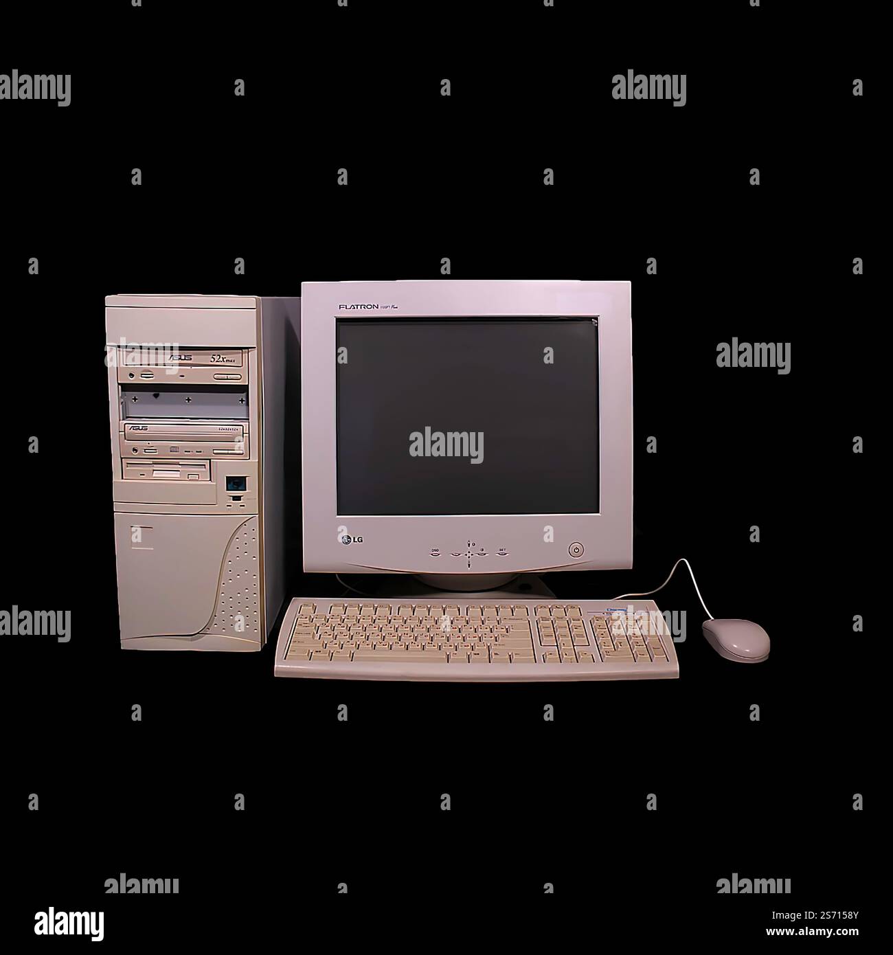 A classic Vintage Computer Setup featuring a Monitor, Keyboard, and ...