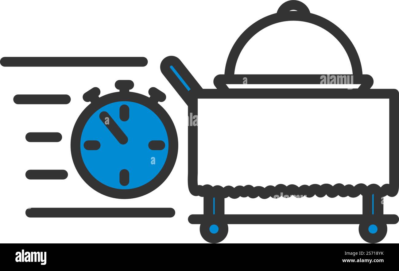 Fast Room Service Icon. Editable Bold Outline With Color Fill Design ...