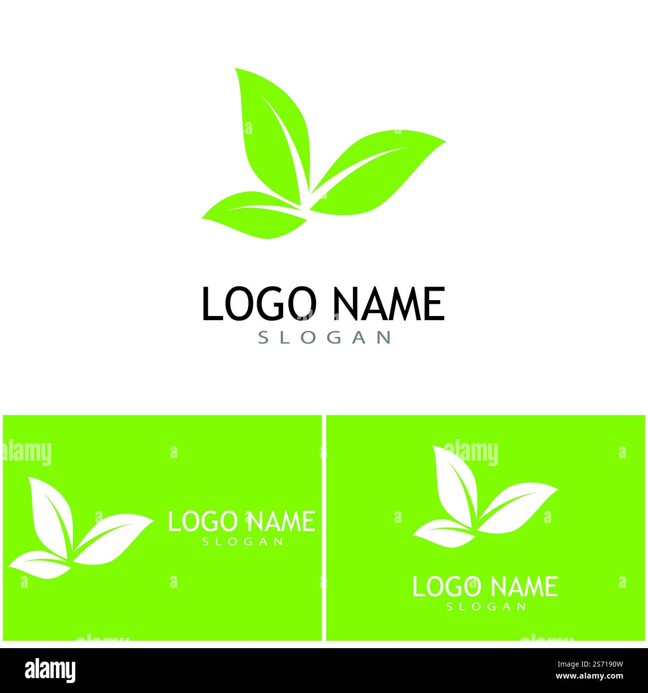 Green leaf illustration nature logo design Stock Vector Image & Art - Alamy