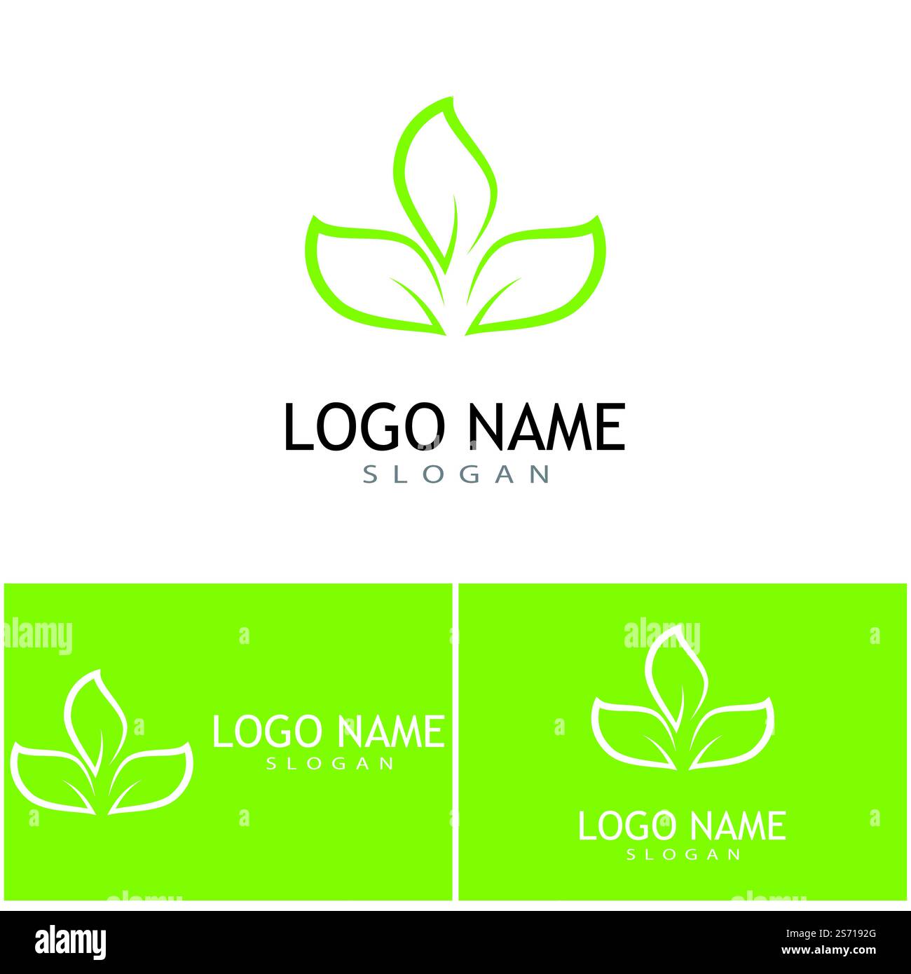 Green leaf illustration nature logo design Stock Vector Image & Art - Alamy
