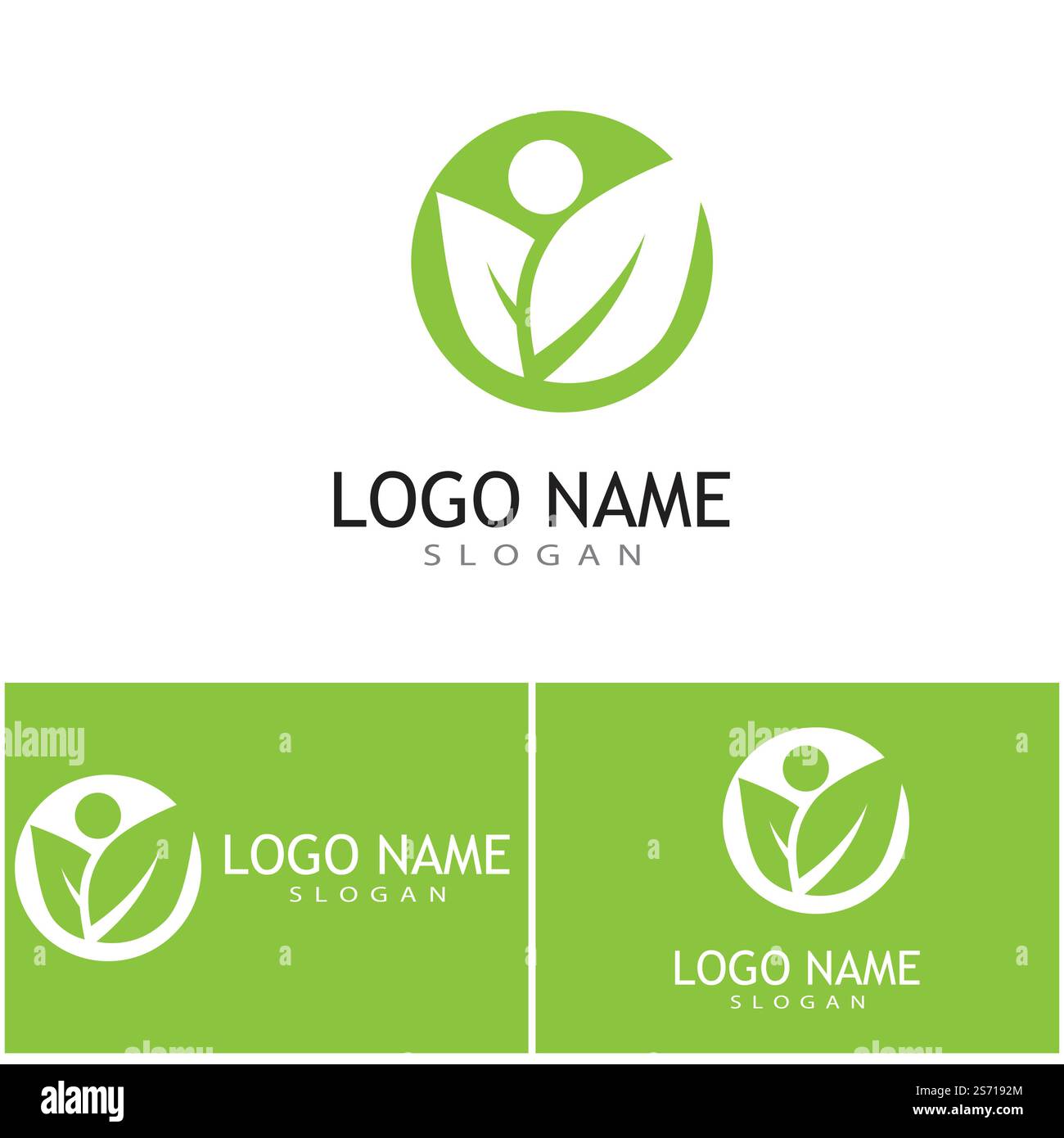 Green leaf illustration nature logo design Stock Vector Image & Art - Alamy