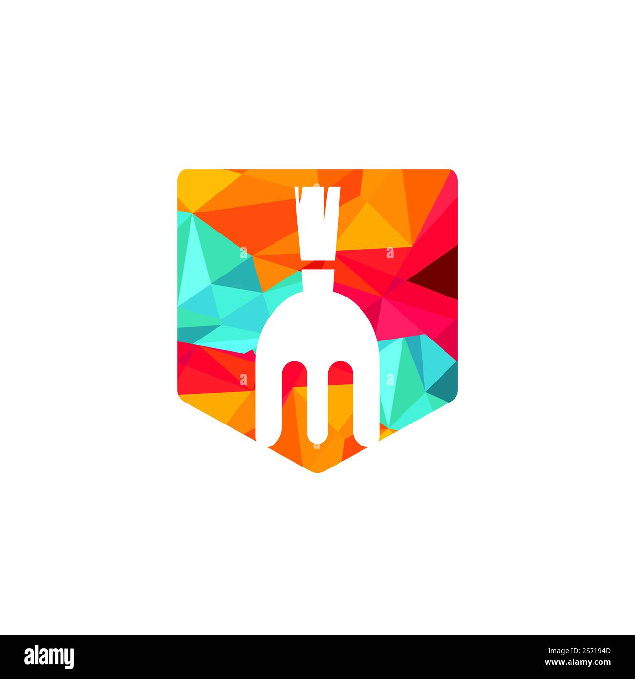 Spartan Fork vector logo template design. Stock Vector