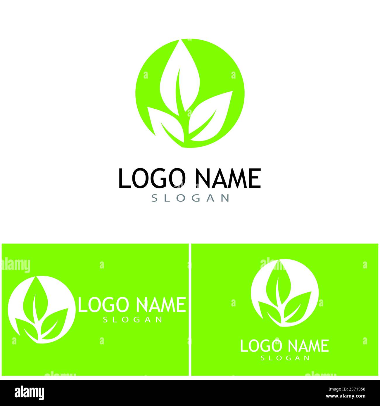 Green leaf illustration nature logo design Stock Vector Image & Art - Alamy