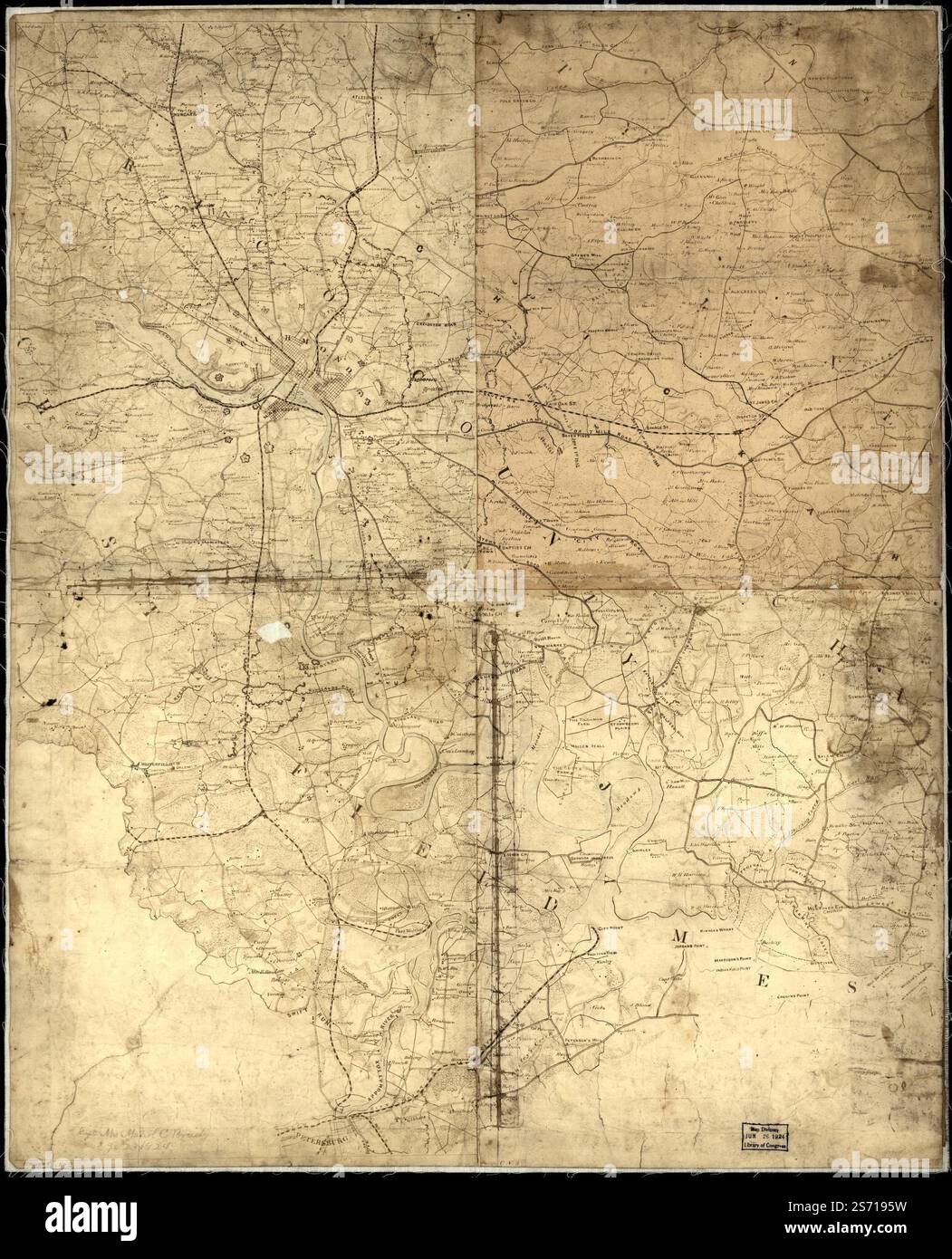 [Map of Richmond and vicinity 1864 by Confederate States of America ...