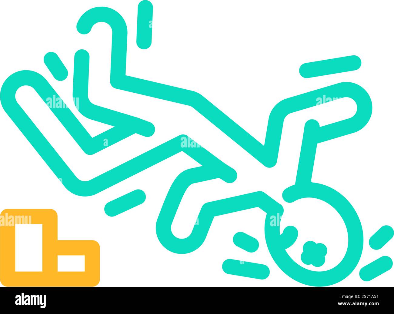 drop head kick accident color icon vector. drop head kick accident sign ...