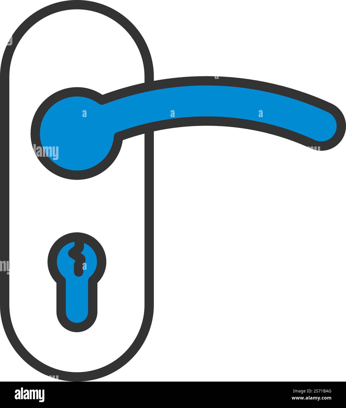 Door Handle Icon. Editable Bold Outline With Color Fill Design. Vector ...