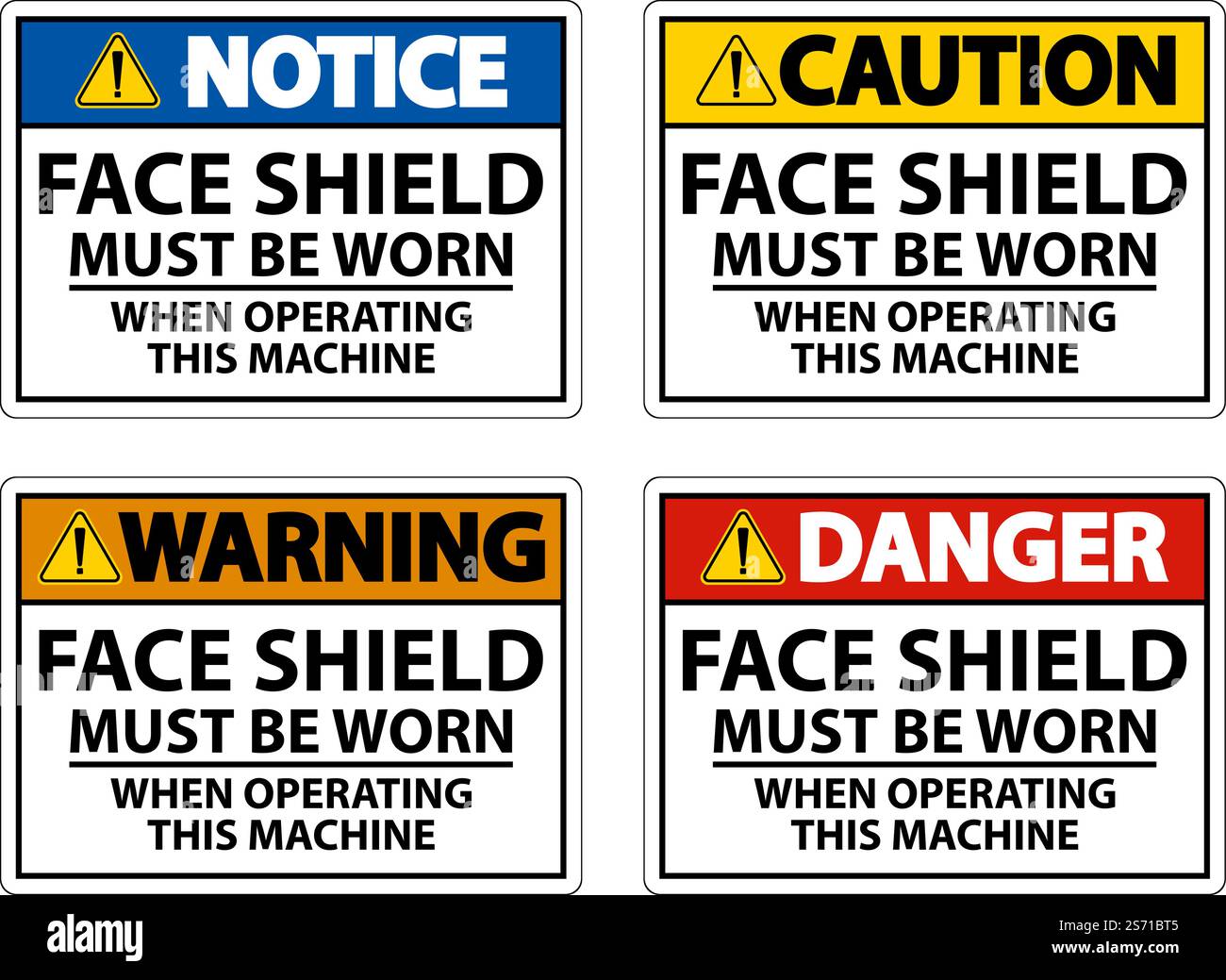 Face Shield Must Be Worn Sign On White Background Stock Vector