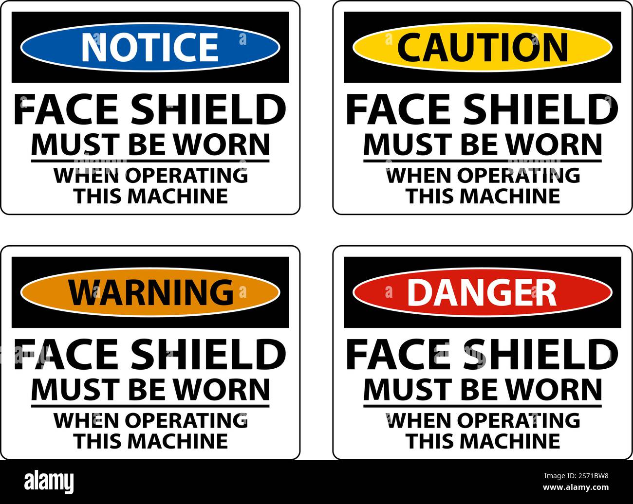 Face Shield Must Be Worn Sign On White Background Stock Vector