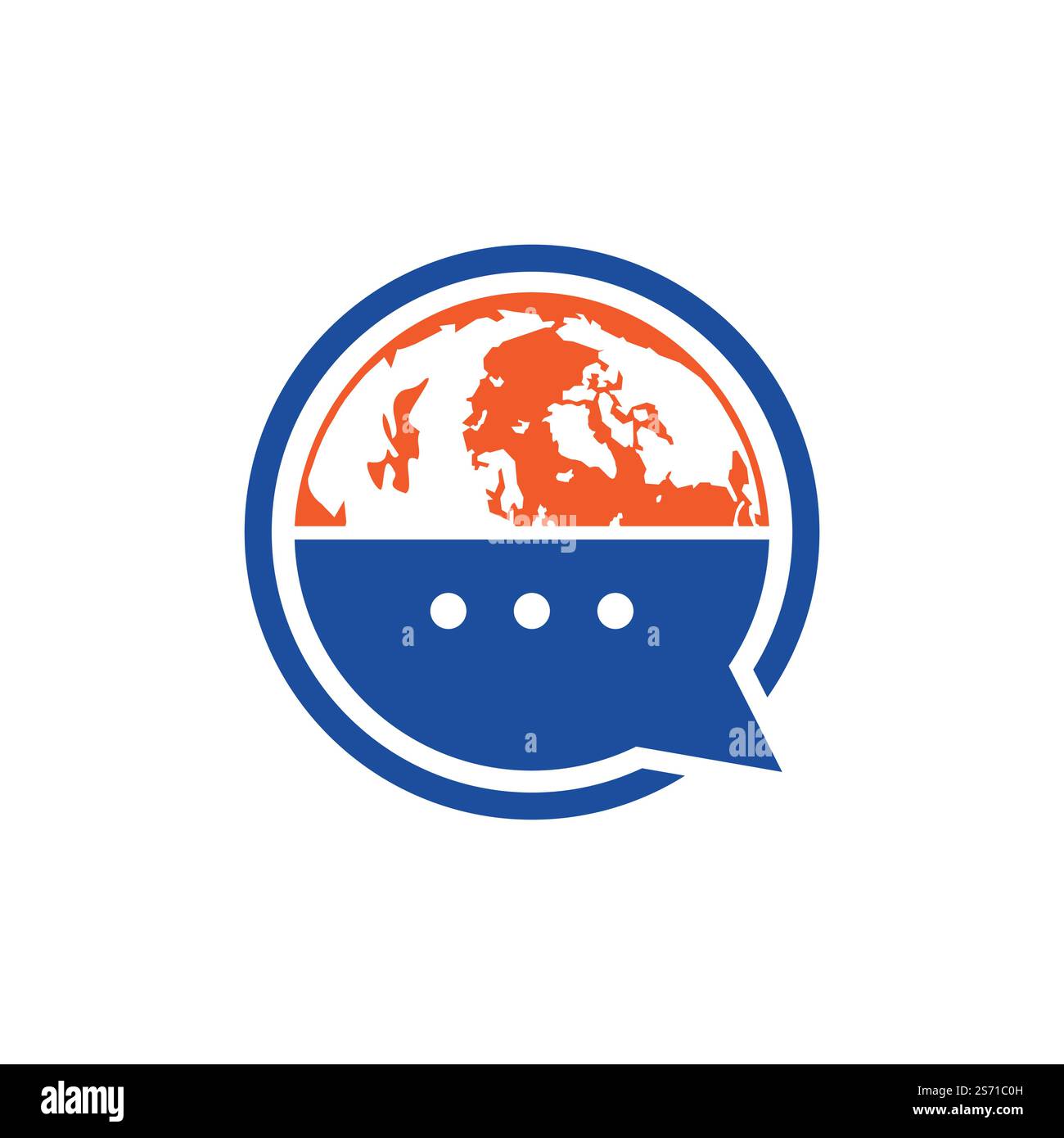 World chat vector logo design. Globe logo with bubble talk icon Stock ...