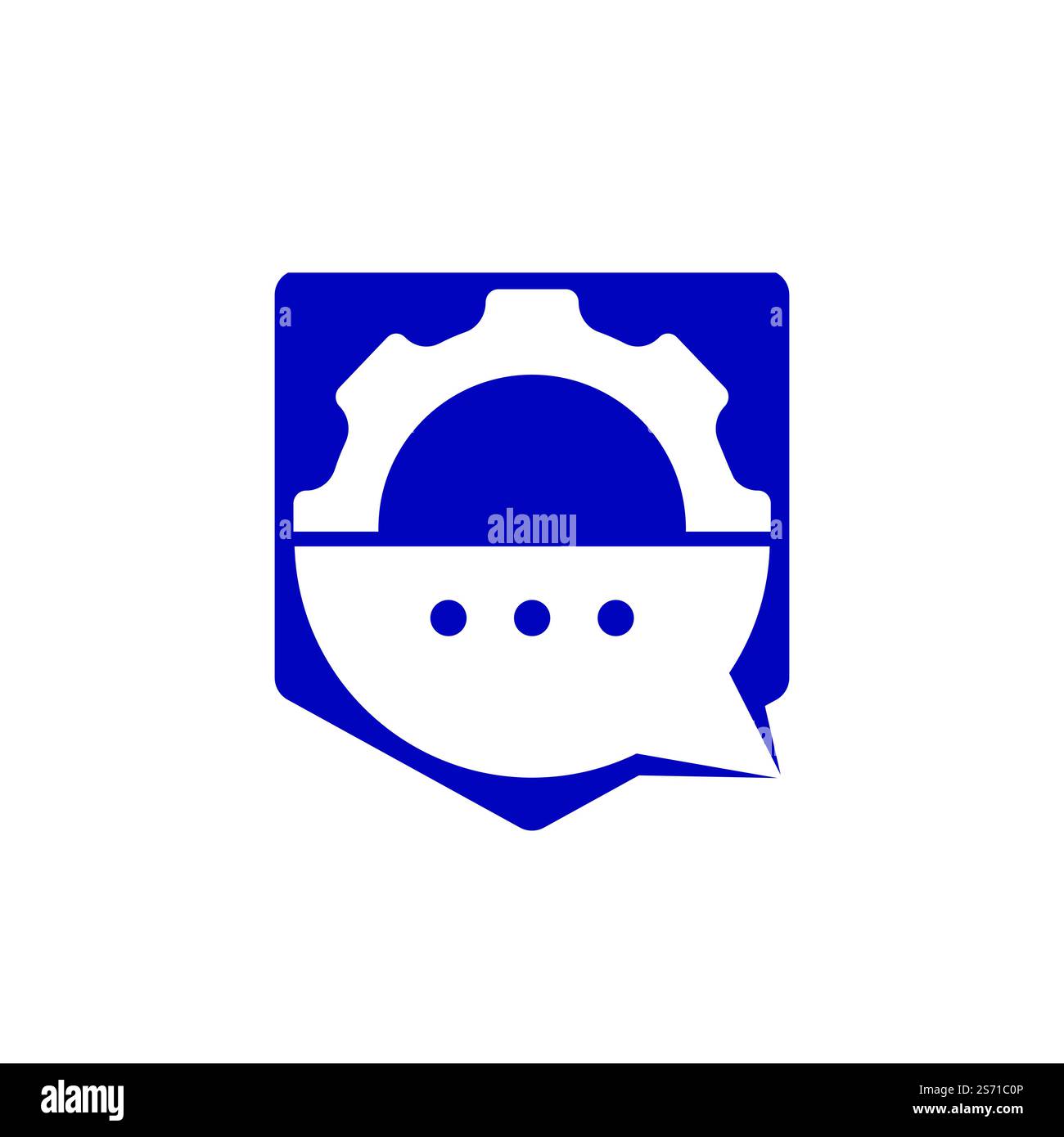 Gear chat vector logo design template. Gear bubble chat vector logo. Stock Vector