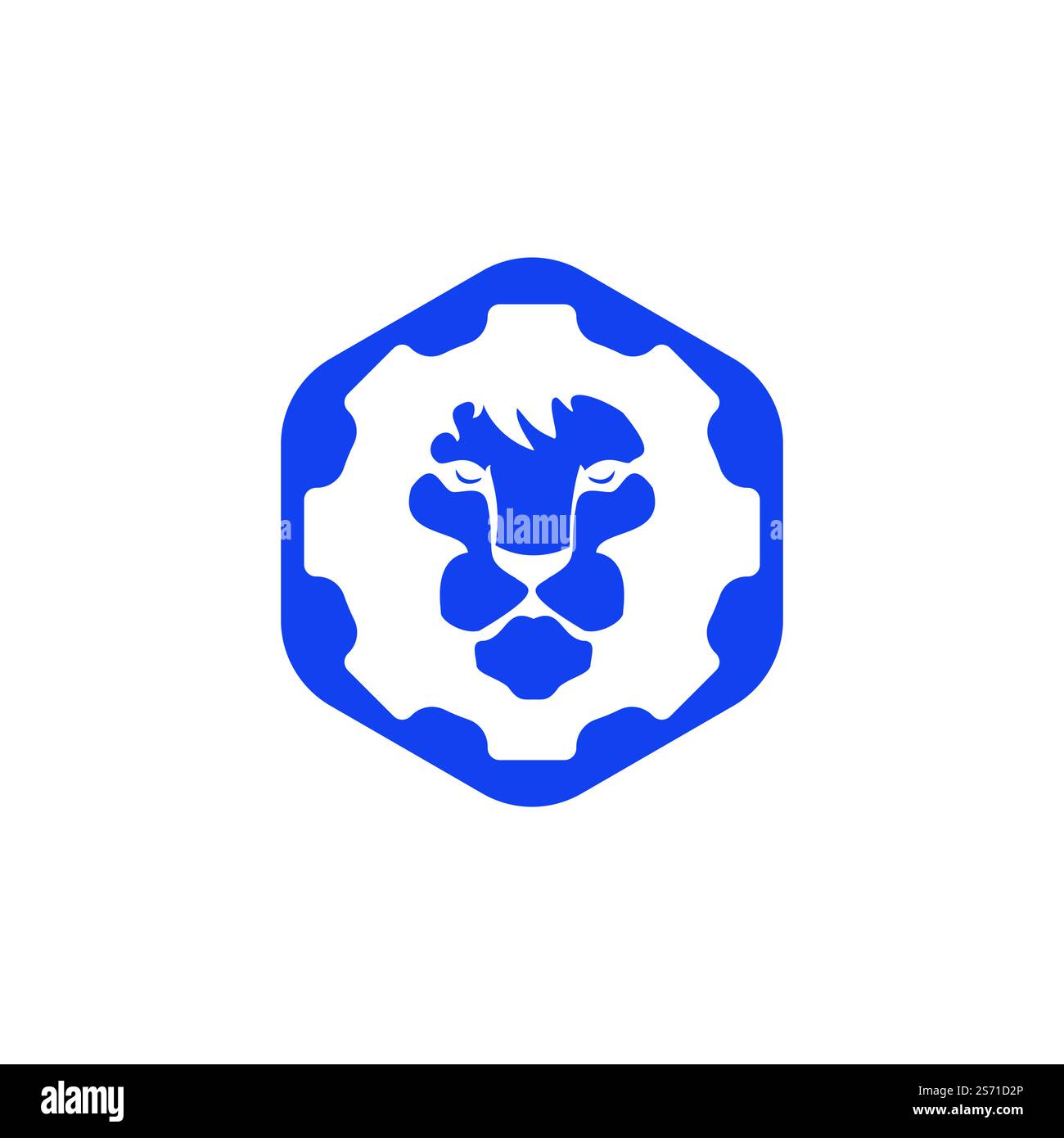 Creative lion gear vector logo design. Lion tech logo concept. Stock Vector