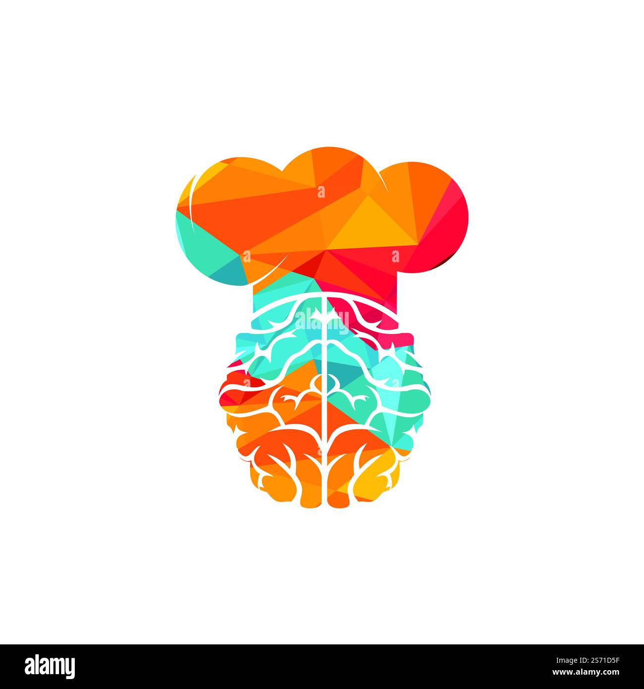 Smart chef vector logo design concept. Brain and chef hat icon Stock ...