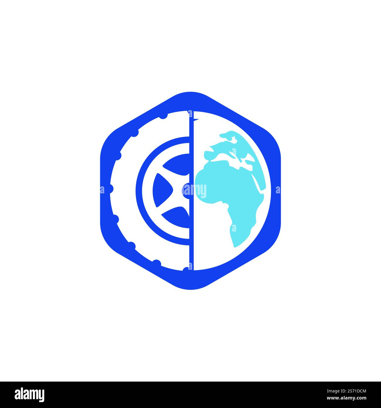 Tire world vector logo template. Vector wheel and planet logo combination. Stock Vector