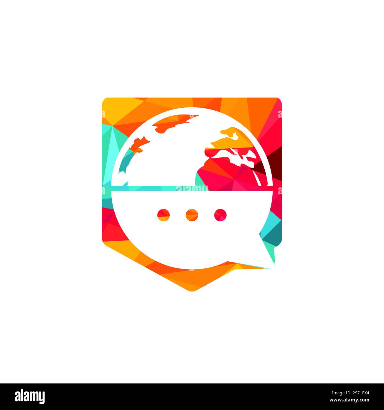 World chat vector logo design. Globe logo with bubble talk icon Stock ...