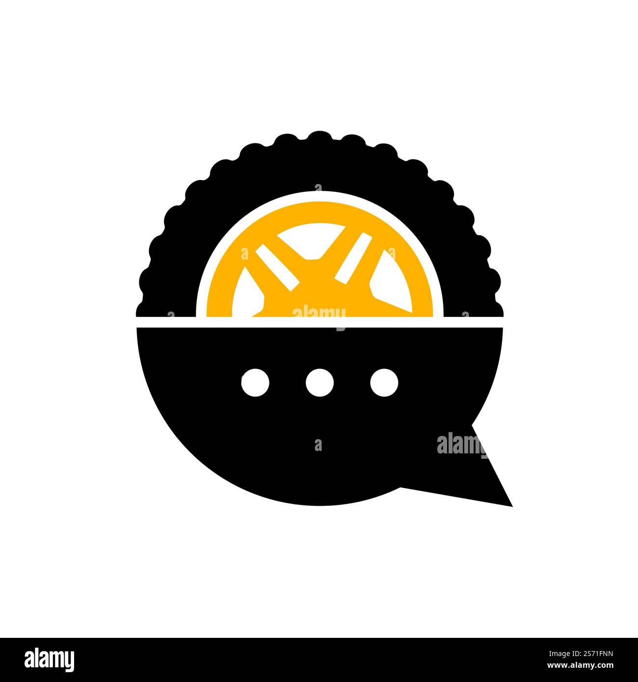 Transport chat vector logo design template. Talk symbol tire shape logo vector design. Stock Vector