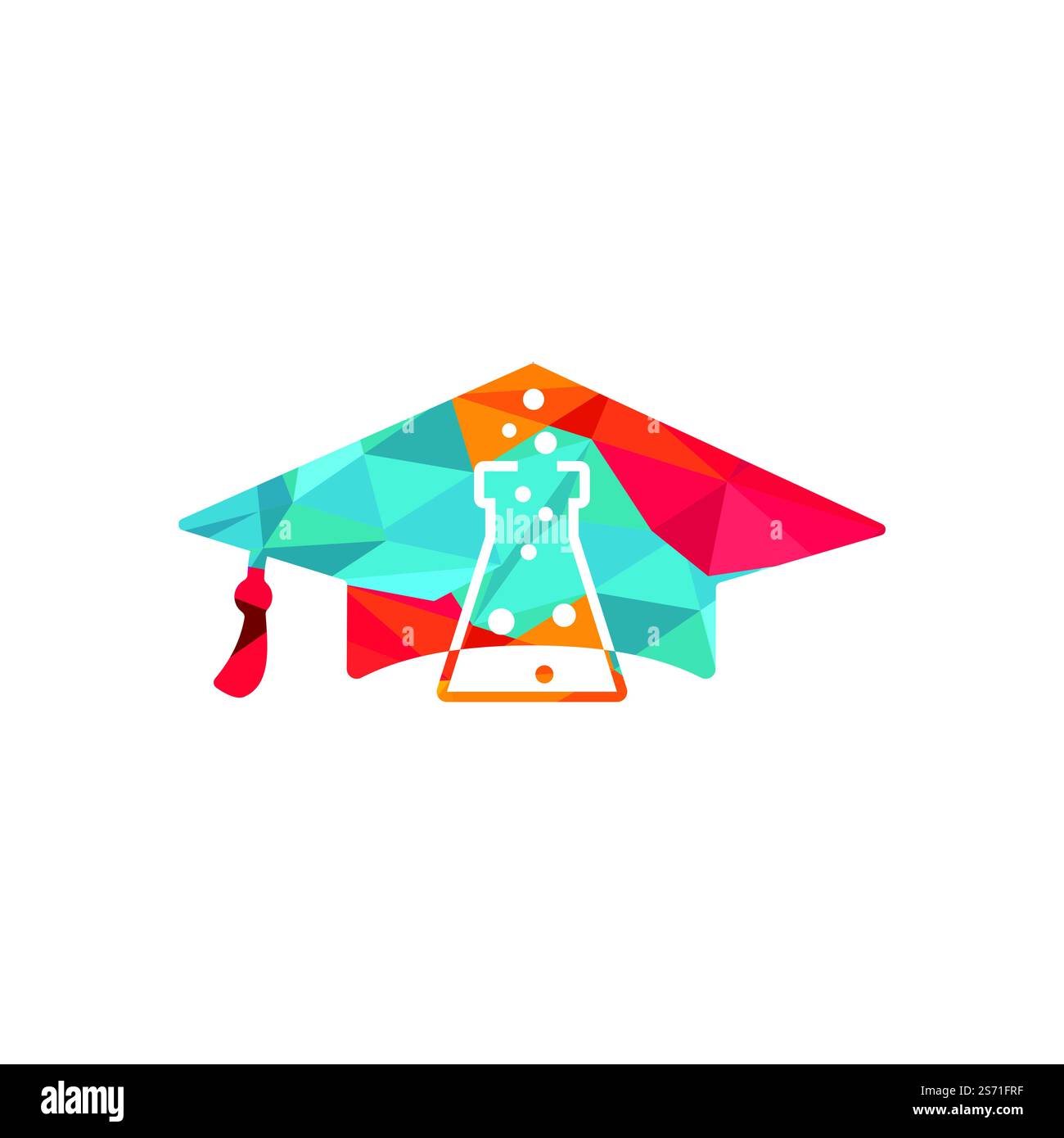 Lab Academy vector logo design. Graduation cap and flask icon design ...