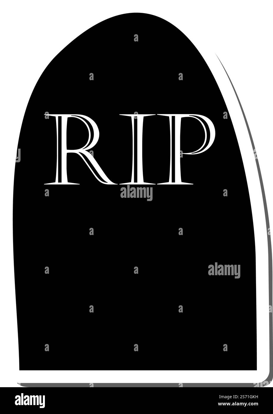 Halloween Holiday Element. Cemetery Grave Stone Sticker With Shadow ...