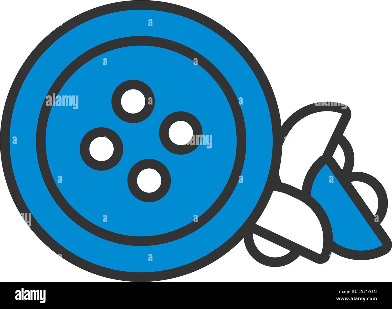 Sewing Buttons Icon. Editable Bold Outline With Color Fill Design ...