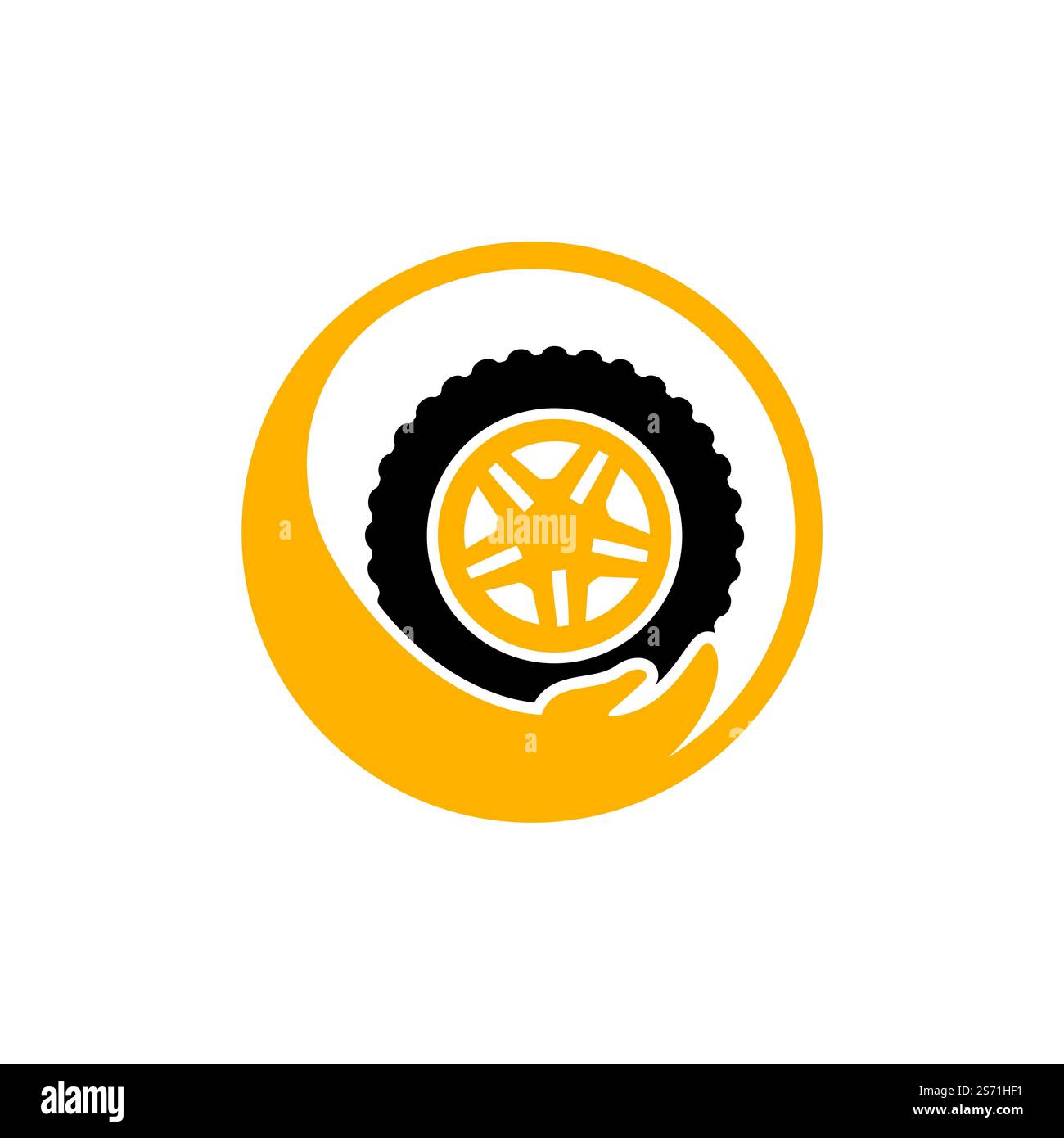 Transport care vector logo design. Tire and hand vector icon Stock ...