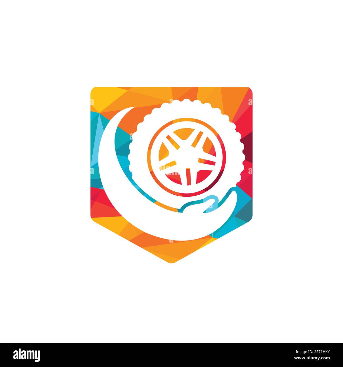 Transport care vector logo design. Tire and hand vector icon Stock ...