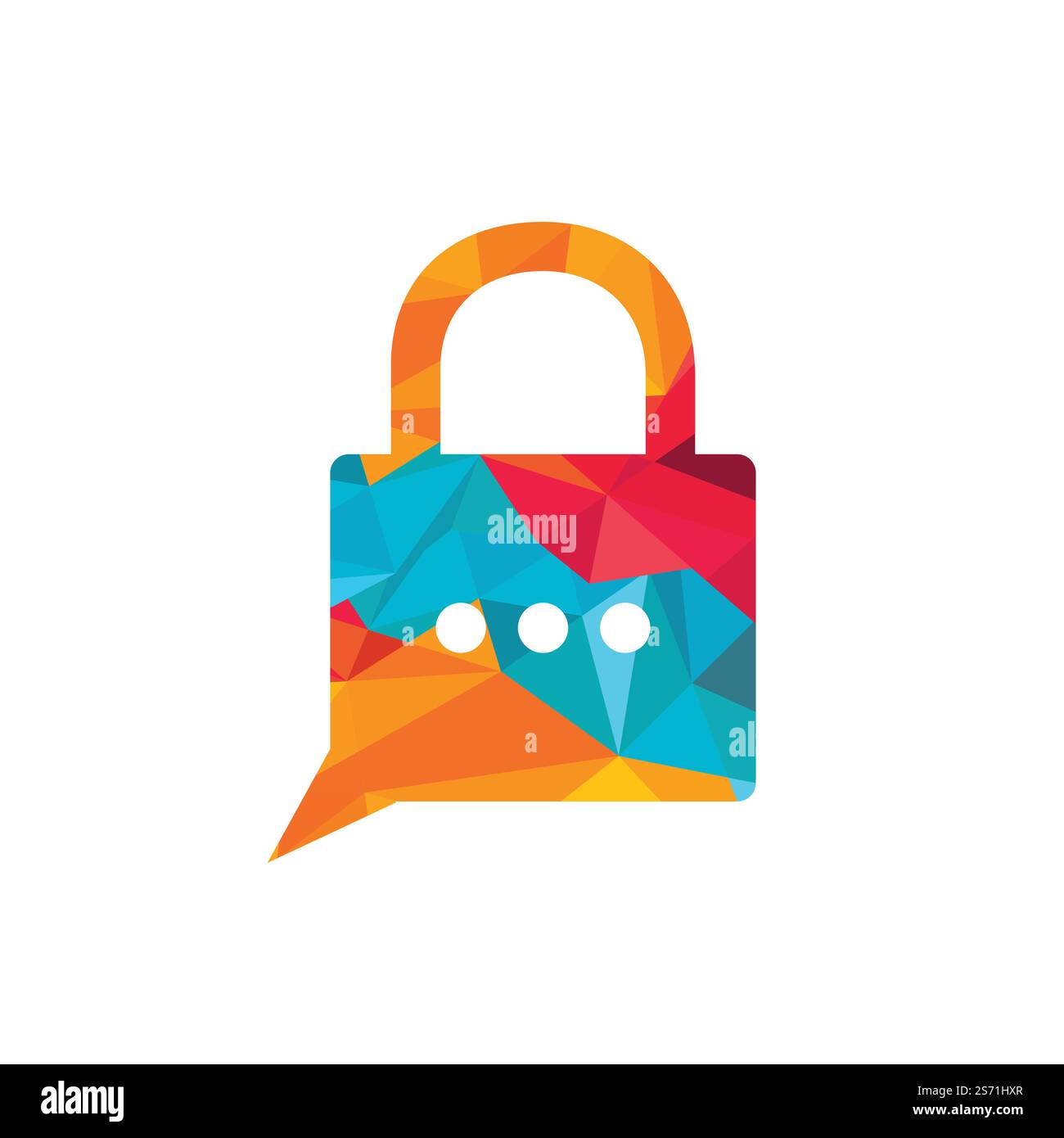 Security consulting vector logo design. Padlock with chat bubble vector illustration logo icon sign. Stock Vector