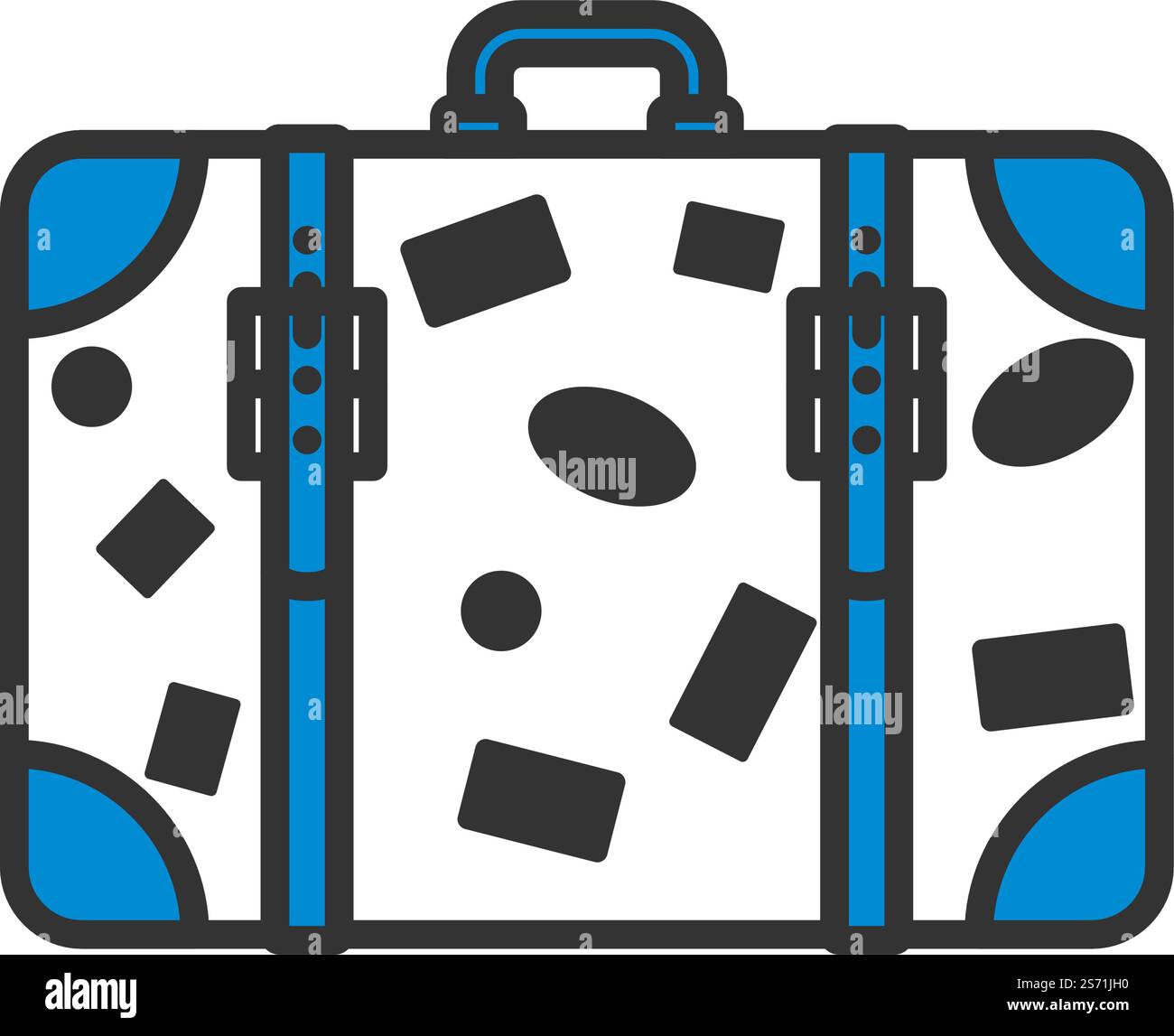 Icon Of Suitcase. Editable Bold Outline With Color Fill Design. Vector ...