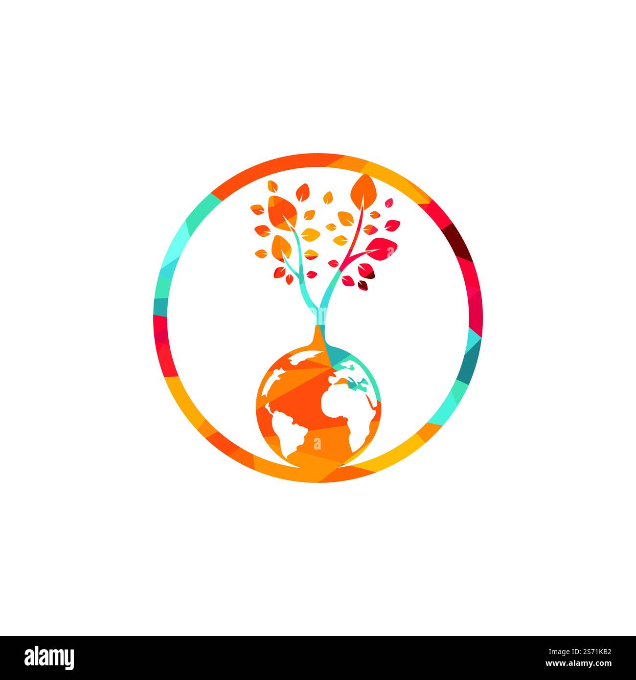 Globe tree vector logo design template. Planet and eco symbol or icon ...