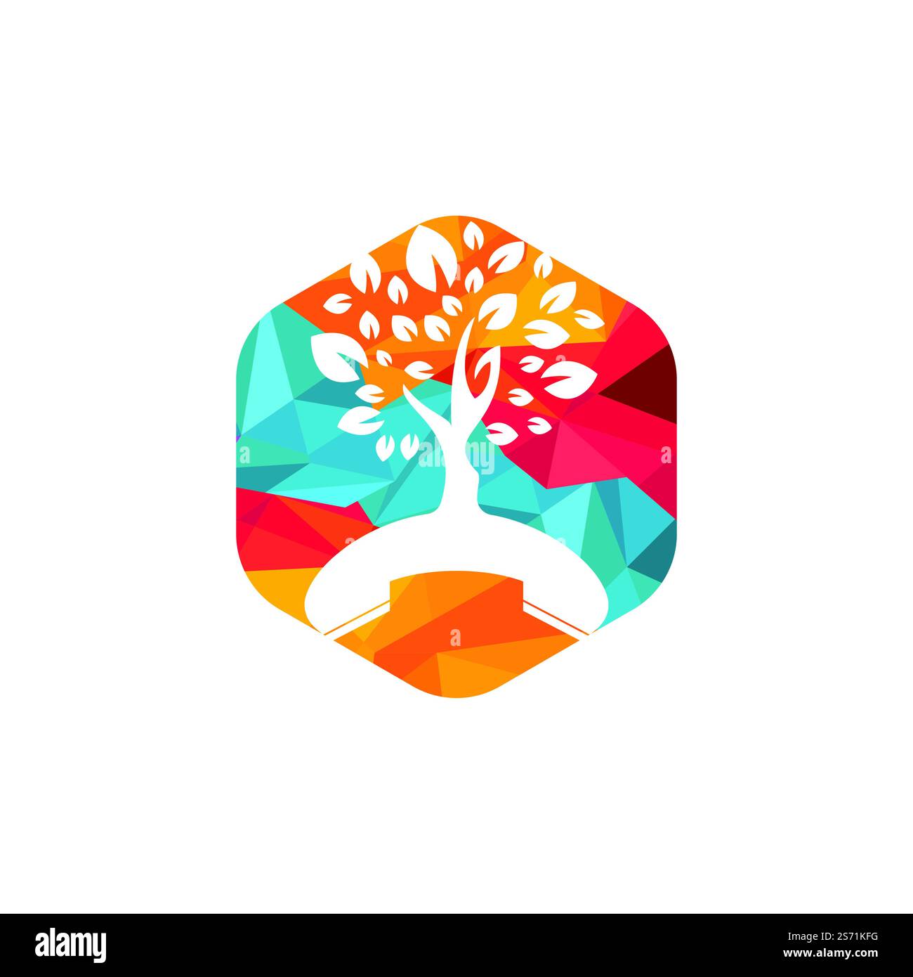 Nature call vector logo design. Handset tree icon design template Stock ...