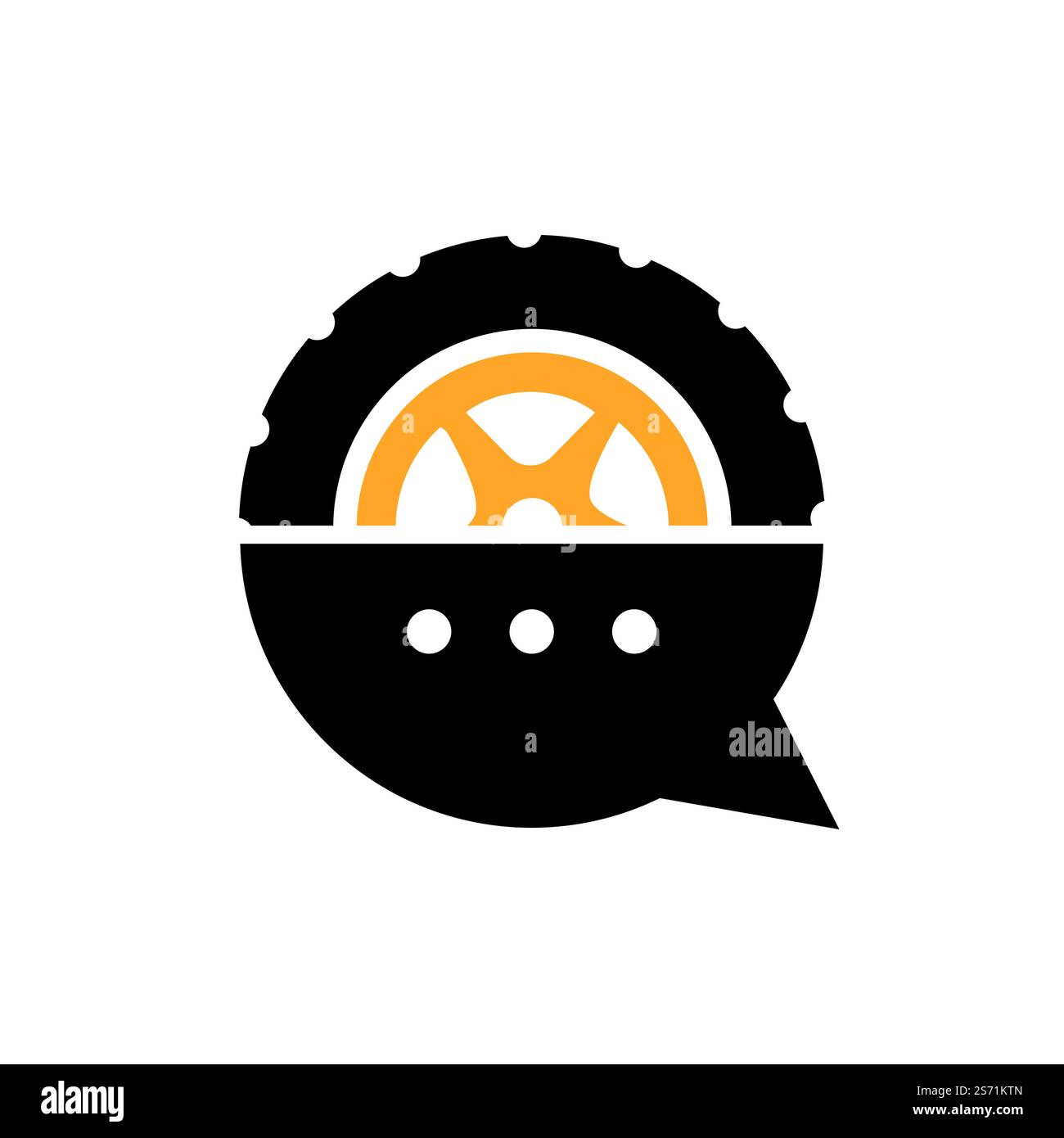 Transport chat vector logo design template. Talk symbol tire shape logo vector design. Stock Vector