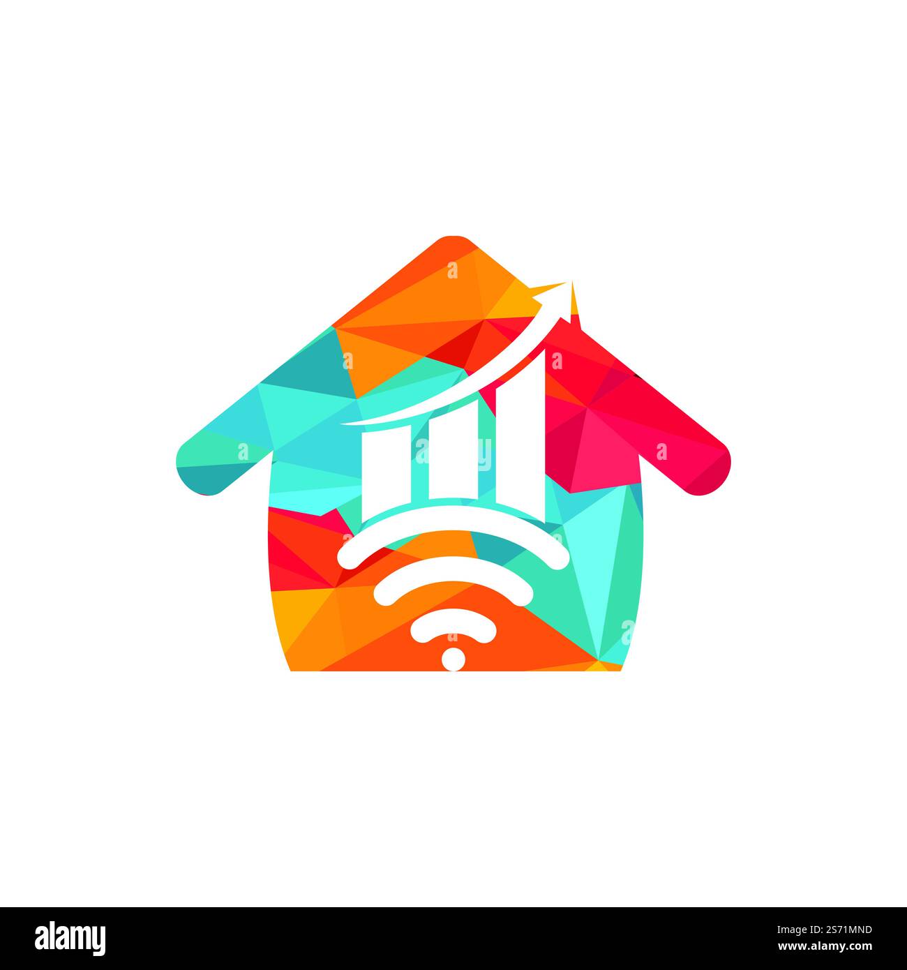 Wifi Statistic vector logo design. Wifi analytic logo icon design. Stock Vector