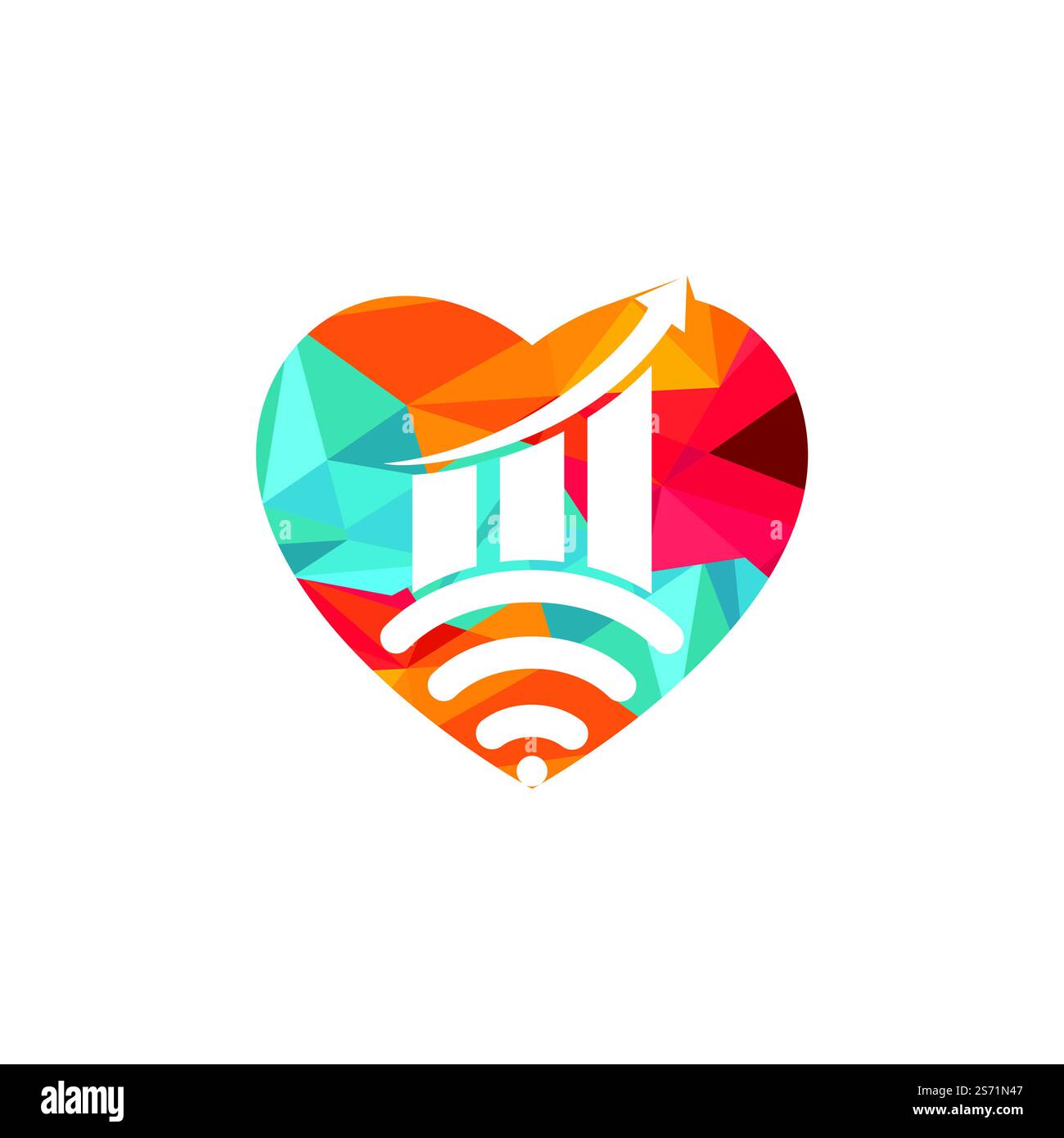 Wifi Statistic vector logo design. Wifi analytic logo icon design. Stock Vector