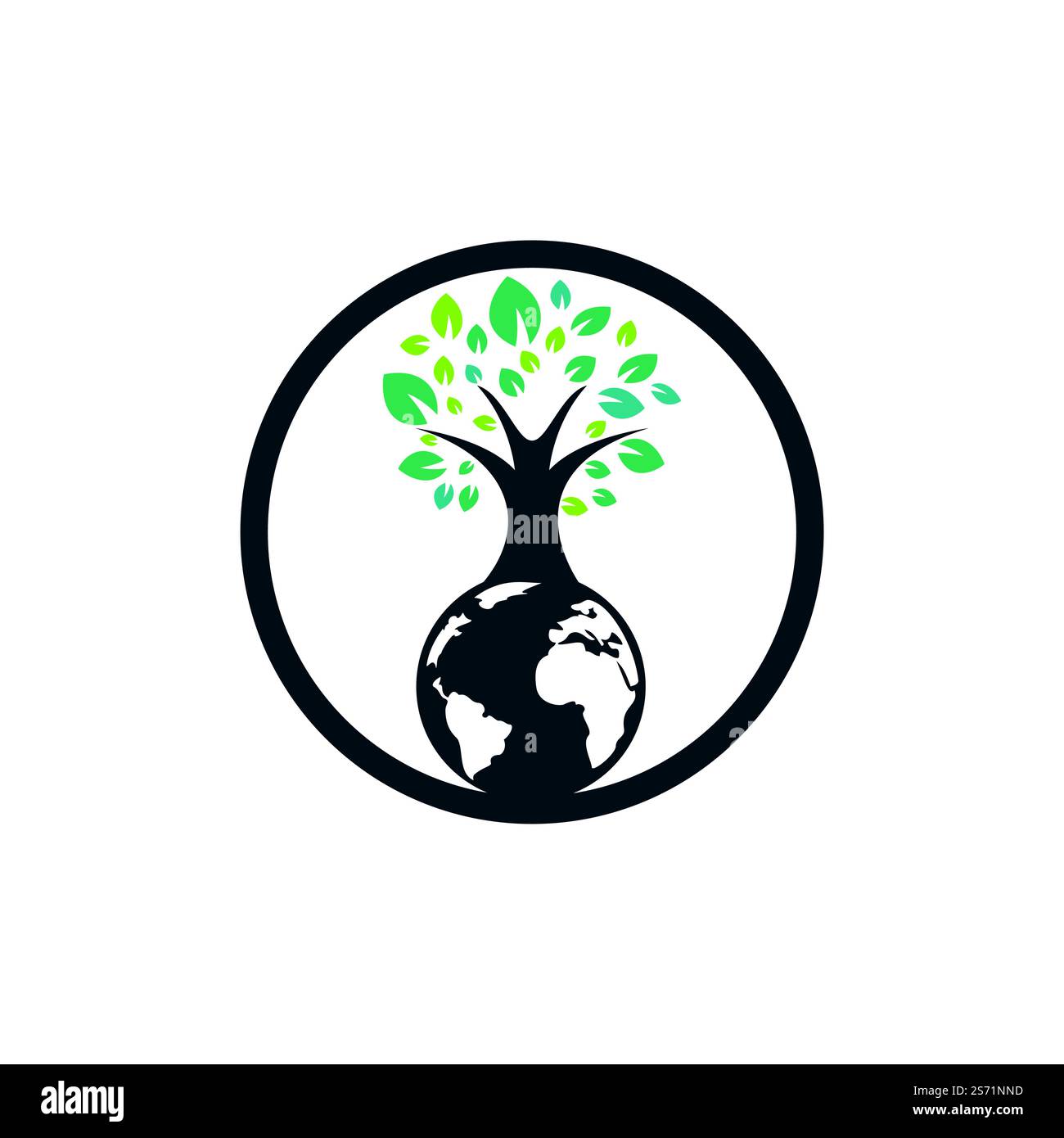 Globe tree vector logo design template. Planet and eco symbol or icon ...