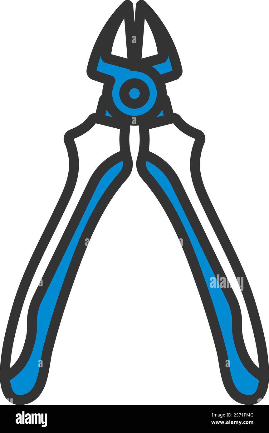 Side Cutters Icon. Editable Bold Outline With Color Fill Design. Vector ...