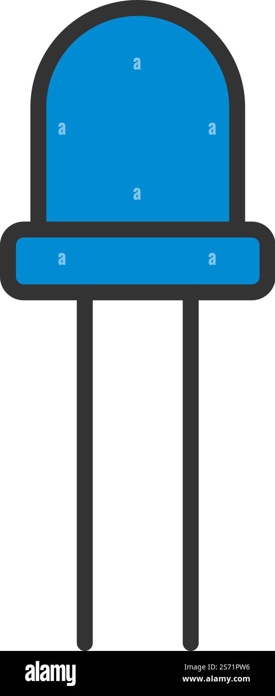 Light-emitting Diode Icon. Editable Bold Outline With Color Fill Design ...