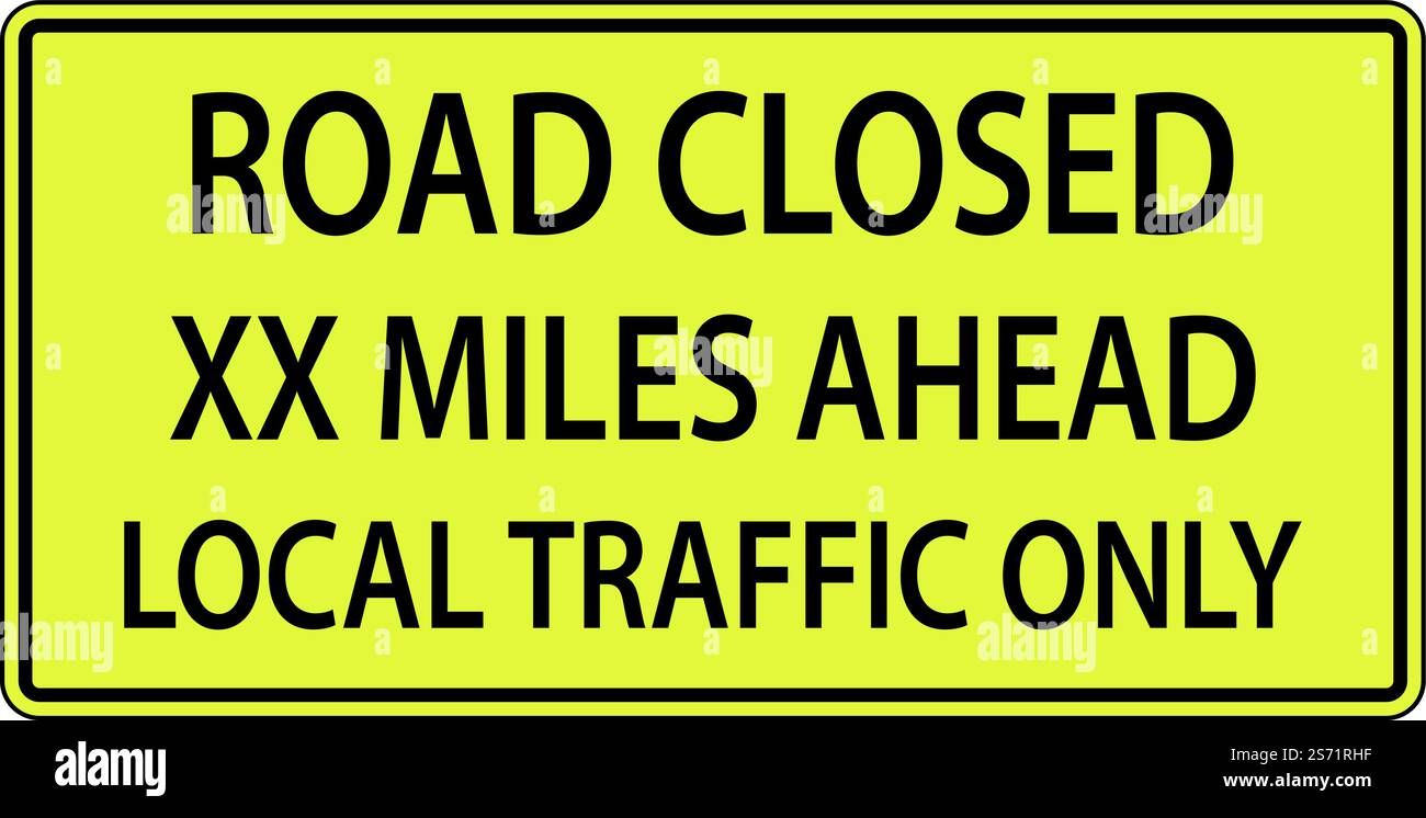 Road Closed Ahead Sign On White Background Stock Vector