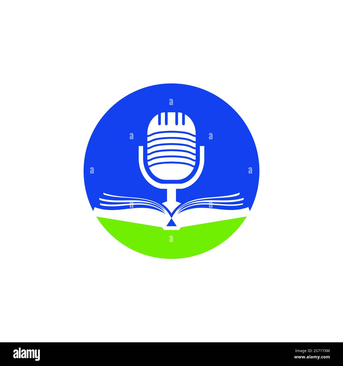 Podcast book vector logo design. Education podcast logo concept. Stock Vector