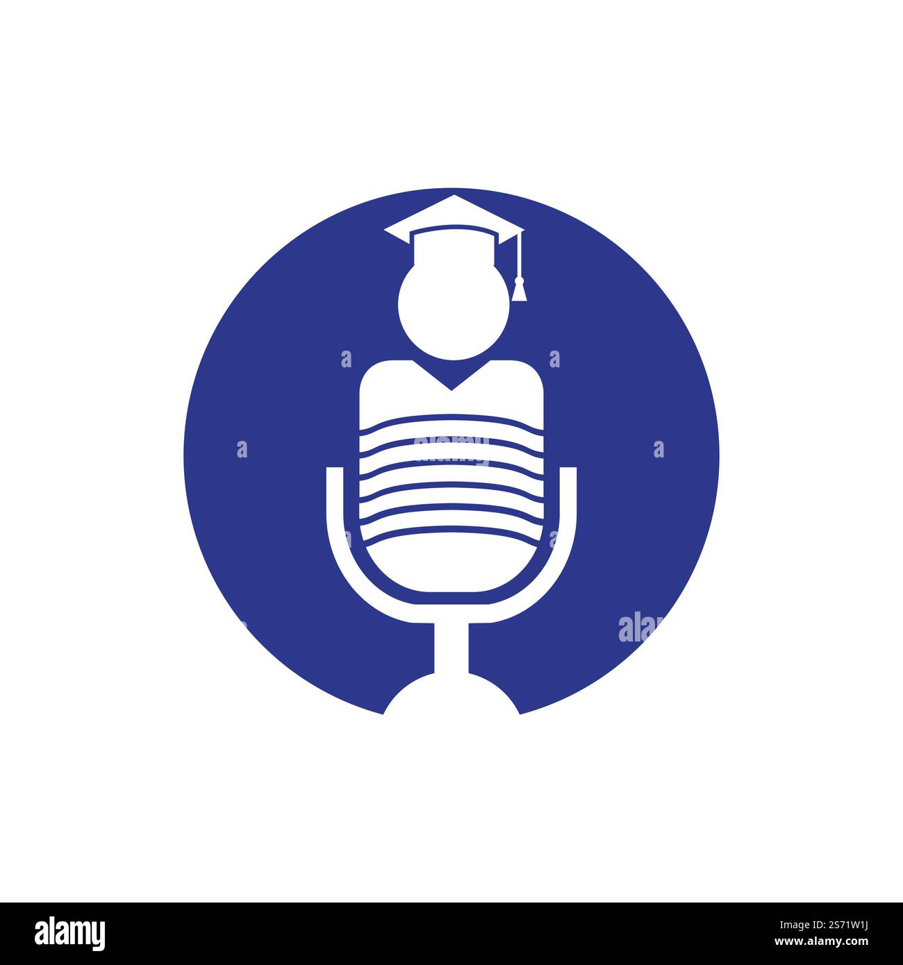 Student podcast vector logo icon symbol design. Education podcast logo concept. Stock Vector