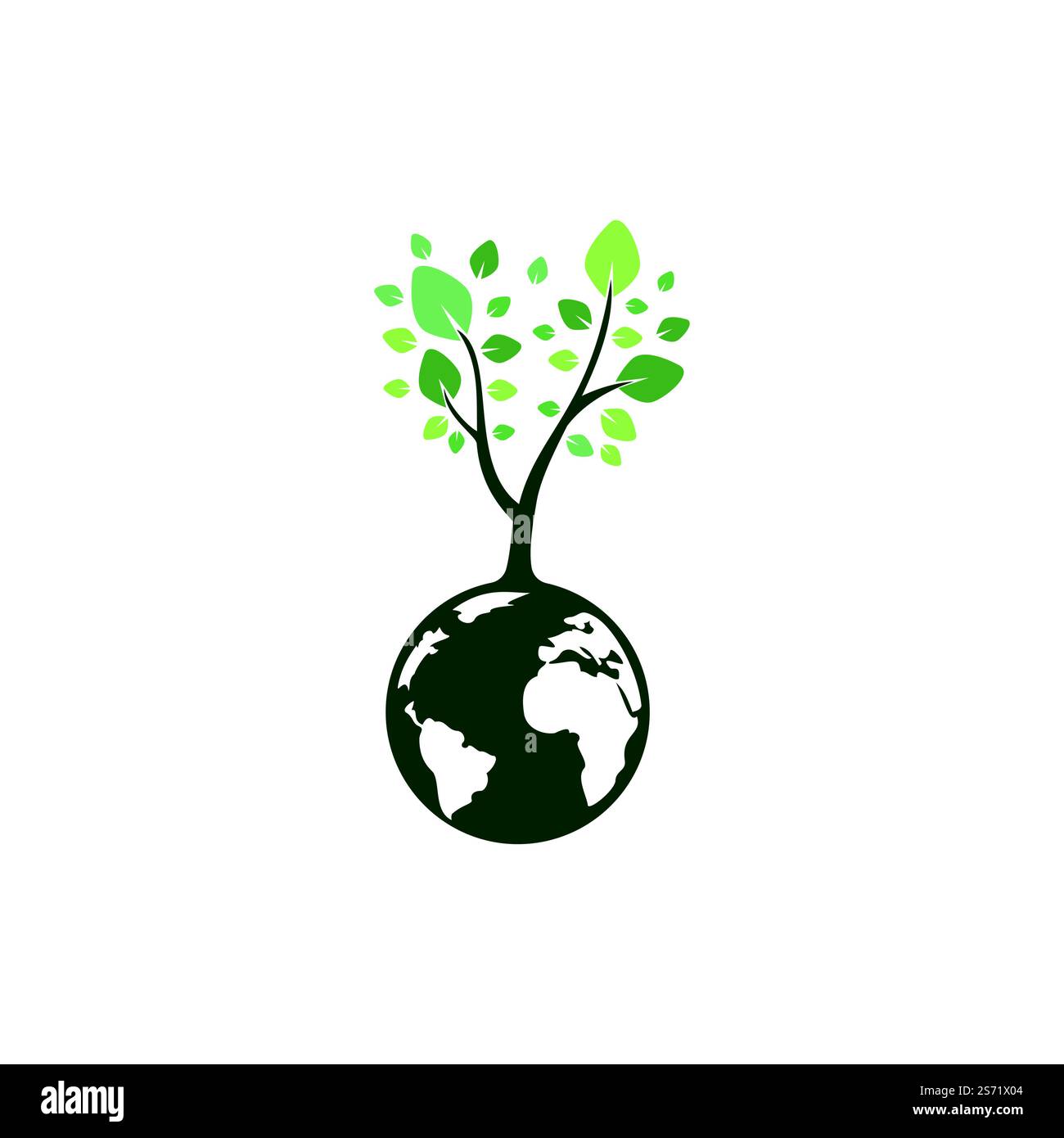 Globe tree vector logo design template. Planet and eco symbol or icon ...