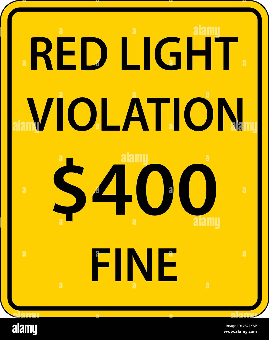 Red Light Photo Violation Fine Sign Stock Vector