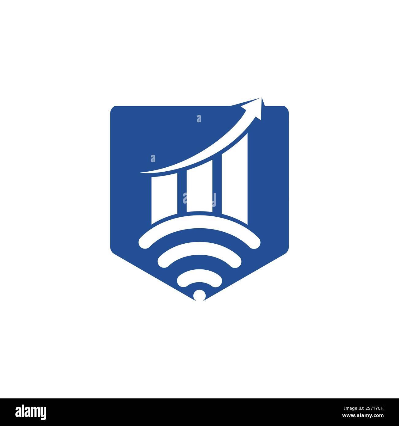 Wifi Statistic vector logo design. Wifi analytic logo icon design. Stock Vector