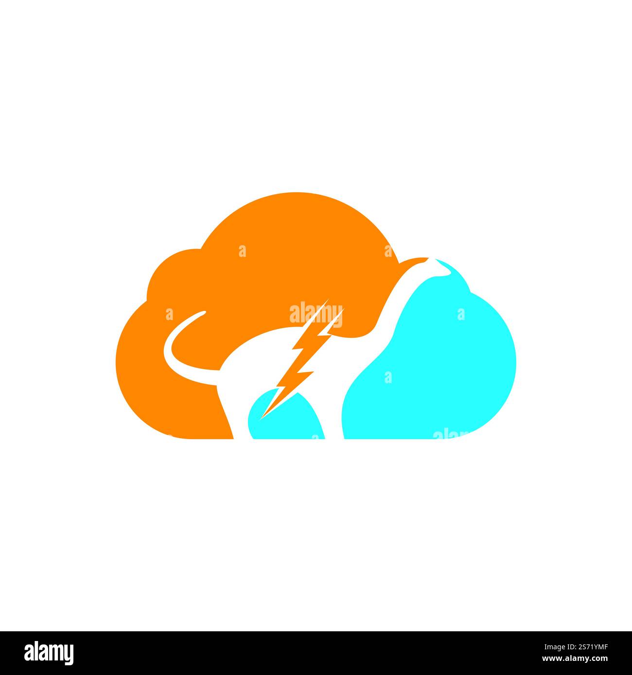 Dino thunder with cloud icon vector logo design. Dinosaur lightning icon logo. Stock Vector